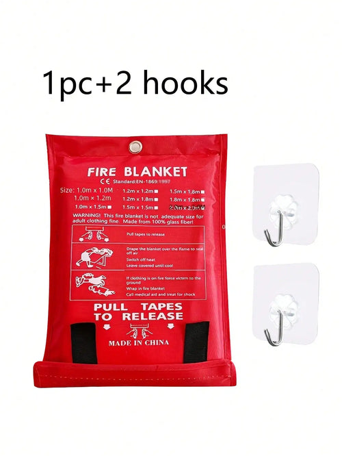 1-pack fire blanket with 2 wall hooks